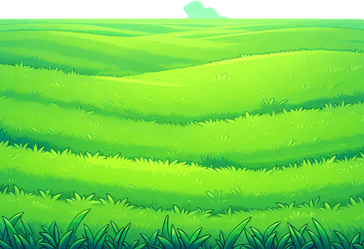 Green field.
Single Game Texture.  In-Game asset.  2d.  Blank background.  High contrast.  No shadows