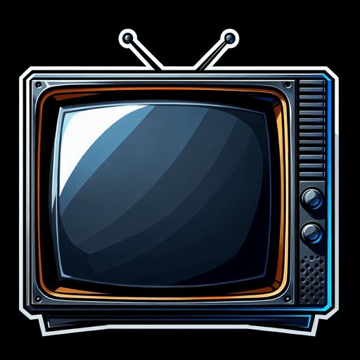 A tv screen.
Single Game Texture. In-Game asset. 2d. Blank background. High contrast. No shadows.