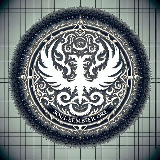 Soulember Ore.
Single Game Texture.  In-Game asset.  2d.  Blank background.  High contrast.  No shadows