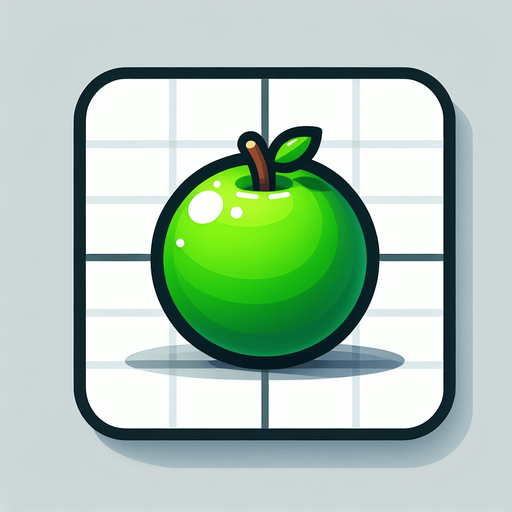 green apple.
Single Game Texture. In-Game asset. 2d. Blank background. High contrast. No shadows.