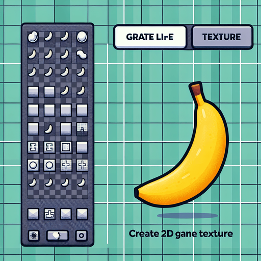 BANANA.
Single Game Texture. In-Game asset. 2d. Blank background. High contrast. No shadows.