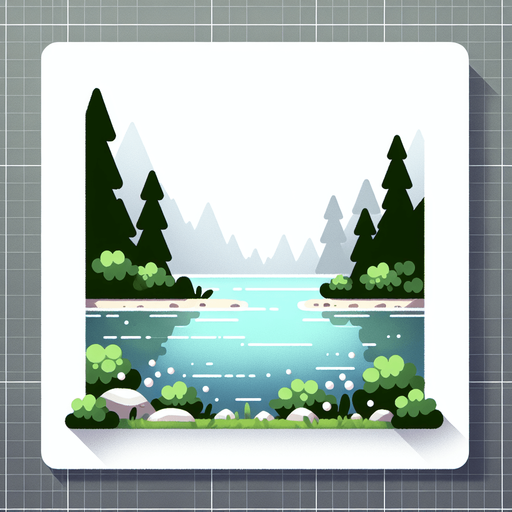 A nice lake Single Game Texture. In-Game asset. 2d. Blank background. High contrast. No shadows.