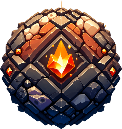 Soulember Ore.
Single Game Texture.  In-Game asset.  2d.  Blank background.  High contrast.  No shadows