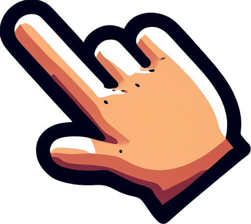 Toony hand with a white glove, pointing finger, no shadow