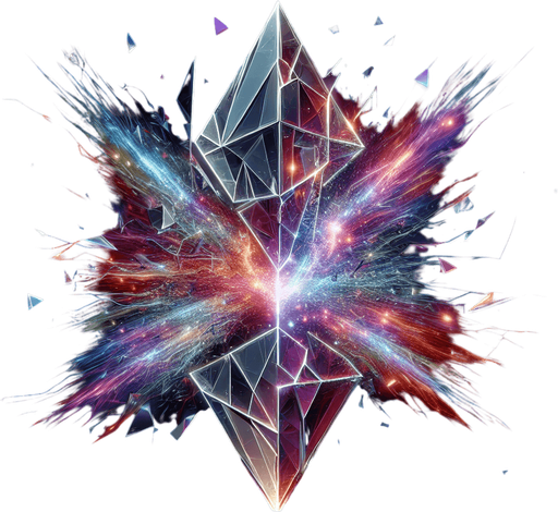 Shattered Prism Icon:

A cracked prism emitting chaotic light beams, symbolizing untapped magical potential..
Colors: Neon purple and silver with multicolored light fragments.