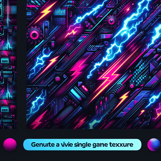 neon colored cyberpunk crazy electricity blasts.
Single Game Texture. In-Game asset. 2d. Blank background. High contrast. No shadows.