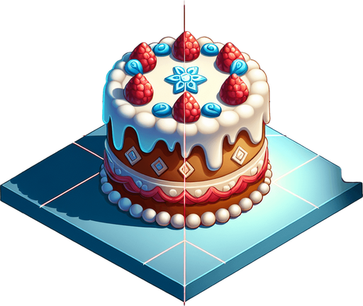 Cake.
Single Game Texture. In-Game asset. 2d. Blank background. High contrast. No shadows.
