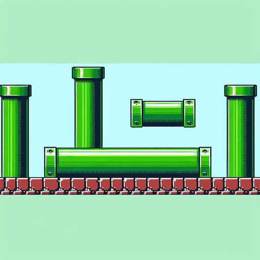 green long pipe.
Single Game Texture. In-Game asset. 2d. Blank background. High contrast. No shadows.