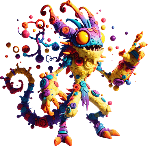 Pokemon cartoon image.
Single Game Texture. In-Game asset. Blank background. High contrast. No shadows.3D image