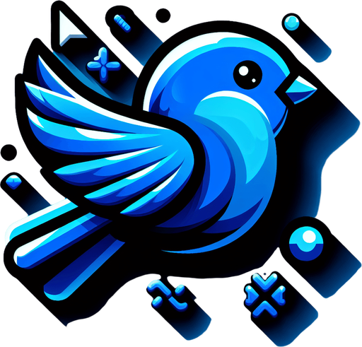 Blue bird without background.
Single Game Texture. In-Game asset. 2d. Blank background. High contrast. No shadows.