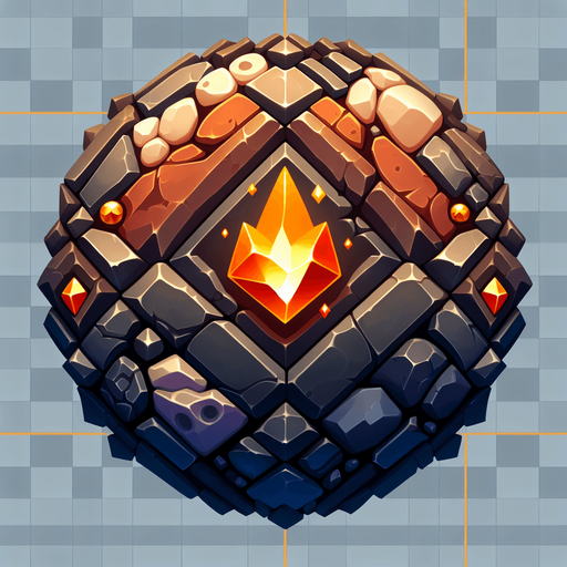 Soulember Ore.
Single Game Texture.  In-Game asset.  2d.  Blank background.  High contrast.  No shadows