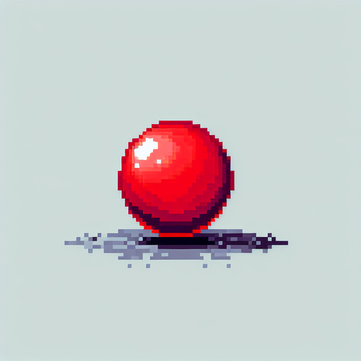 pixel art of a red orb.
Single Game Texture. In-Game asset. 2d. Blank background. High contrast. No shadows.