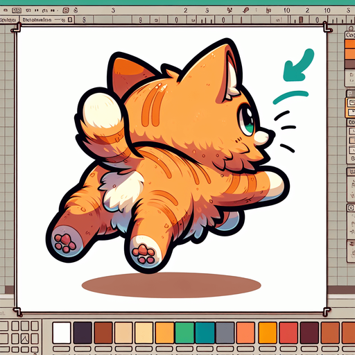 View of the back of a cat. very cute cat from behind jumping midair. Cartoon art style. Ginger cat. Lineart..
Single Game Texture. In-Game asset. 2d. Blank background. High contrast. No shadows.