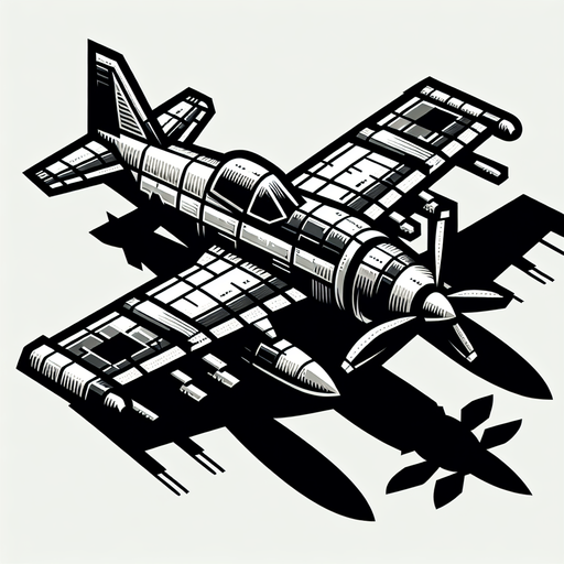 a fighter plane.
Single Game Texture. In-Game asset. 2d. Blank background. High contrast. No shadows.