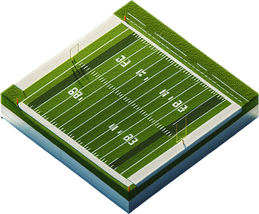 A football field background. Looking downfield. No numbers..
Single Game Texture. In-Game asset. 2d. Blank background. High contrast. No shadows.