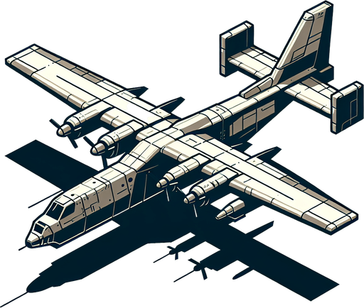 an ATGM plane.
Single Game Texture. In-Game asset. 2d. Blank background. High contrast. No shadows.