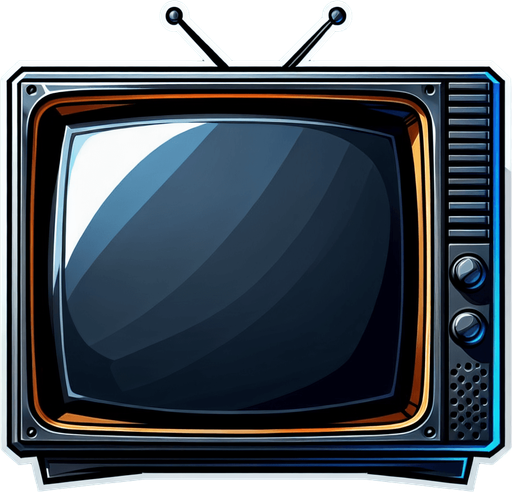 A tv screen.
Single Game Texture. In-Game asset. 2d. Blank background. High contrast. No shadows.