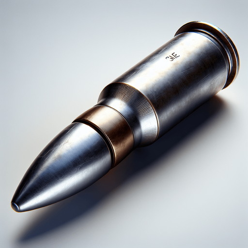 MG bullet.
Single Game Texture. In-Game asset. 2d. Blank background. High contrast. No shadows.