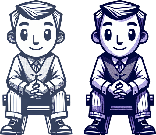 создать мультяшного сидячего персонажа.
Single Game Texture.  In-Game asset.  2d.  Blank background.  High contrast.  No shadows