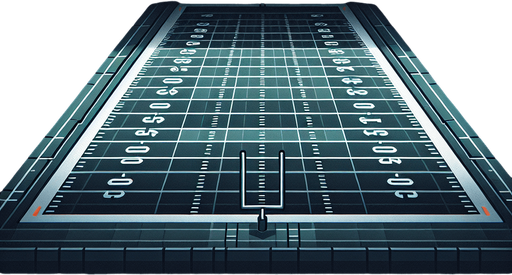A football field background. Looking downfield. No numbers..
Single Game Texture. In-Game asset. 2d. Blank background. High contrast. No shadows.