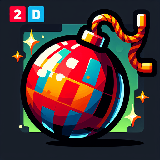 bomb.
Single Game Texture. In-Game asset. 2d. Blank background. High contrast. No shadows.