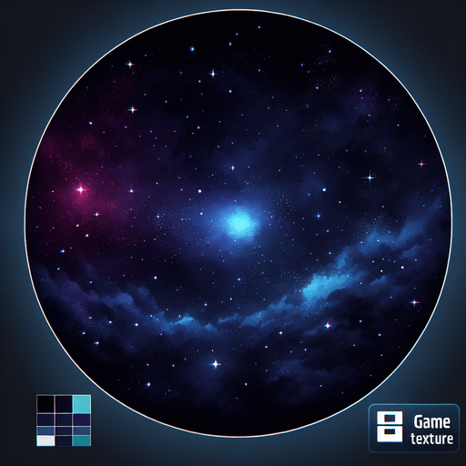 Space.
Single Game Texture. In-Game asset. 2d. Blank background. High contrast. No shadows.
