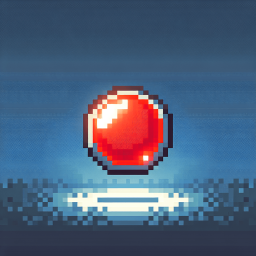 8-bit pixelated red round LED circle.
Single Game Texture. In-Game asset. 2d. Blank background. High contrast. No shadows.