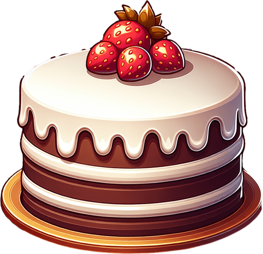 Cake.
Single Game Texture. In-Game asset. 2d. Blank background. High contrast. No shadows.