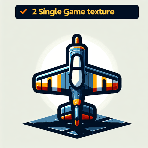 A fighter plane.
Single Game Texture. In-Game asset. 2d. Blank background. High contrast. No shadows.
