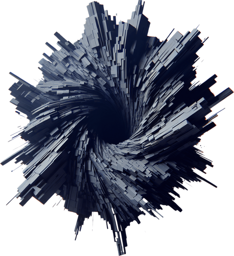 An imploding geometric shape or structure crumbling inwards into a chaotic void/vortex. Could be an intense version of the Unstable Rift, looking more menacing and powerful..
Single Game Texture.  In-Game asset.  2d.  Blank background.  High contrast.  No shadows